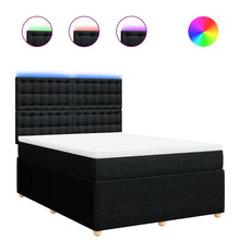 Boxspring met matras stof zwart 140x190 cm