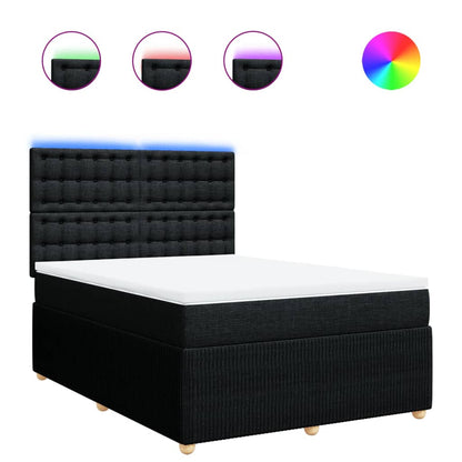 Boxspring met matras stof zwart 140x190 cm