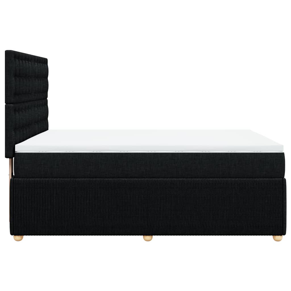 Boxspring met matras stof zwart 140x190 cm