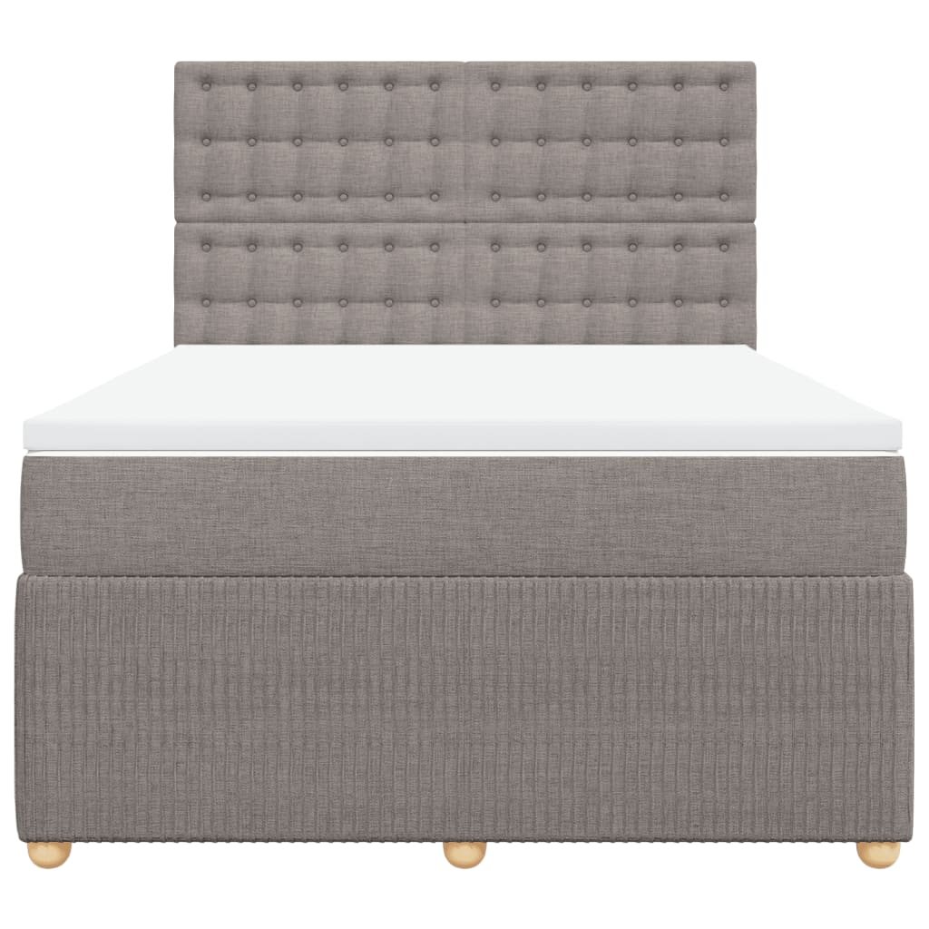 Boxspring met matras stof taupe 140x190 cm