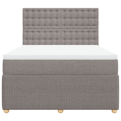 Boxspring met matras stof taupe 140x190 cm