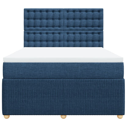 Boxspring met matras stof blauw 140x190 cm