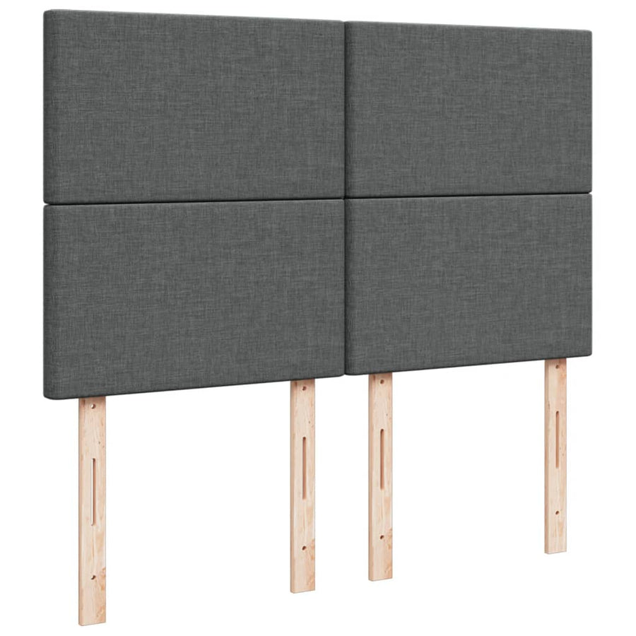 Boxspring met matras stof donkergrijs 140x200 cm