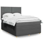 Boxspring met matras 140x200 cm donkergrijs