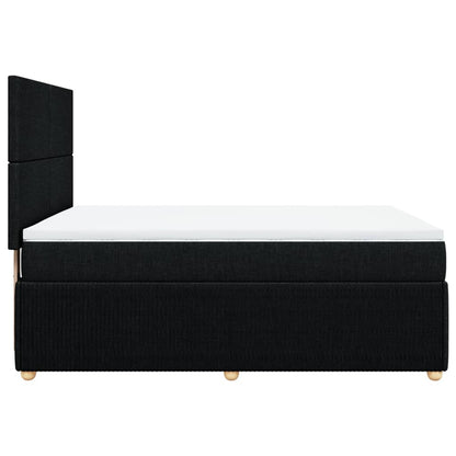 Boxspring met matras stof zwart 140x200 cm