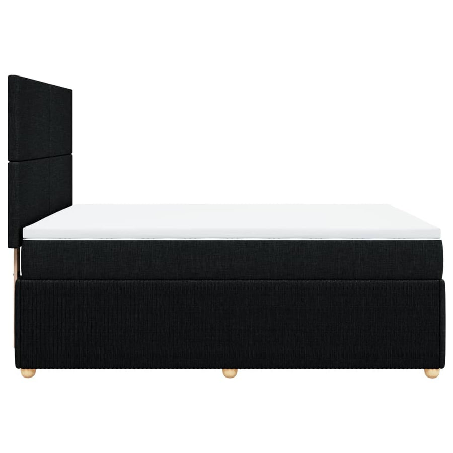 Boxspring met matras stof zwart 140x200 cm