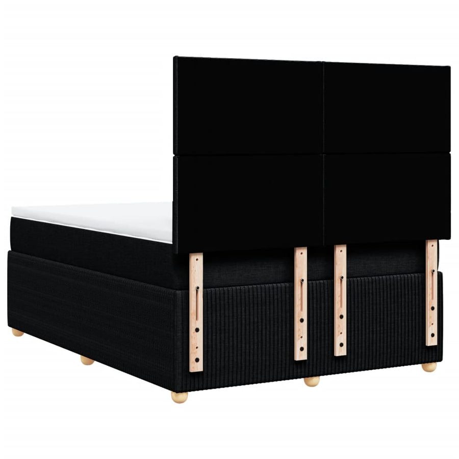 Boxspring met matras stof zwart 140x200 cm