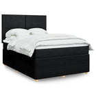Box spring bed with black fabric mattress 140x200 cm