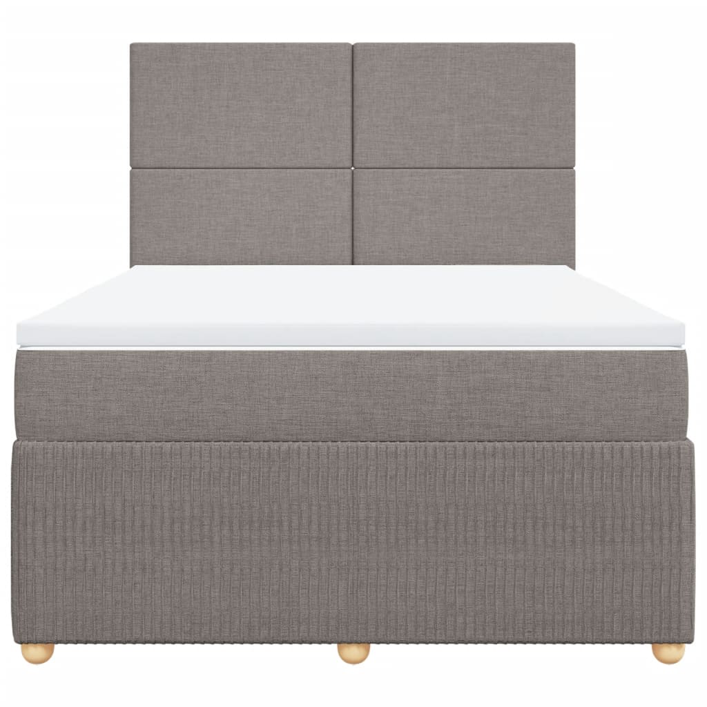 Boxspring met matras stof taupe 140x200 cm