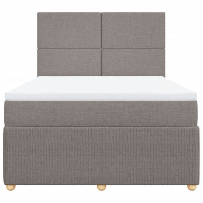Boxspring met matras stof taupe 140x200 cm