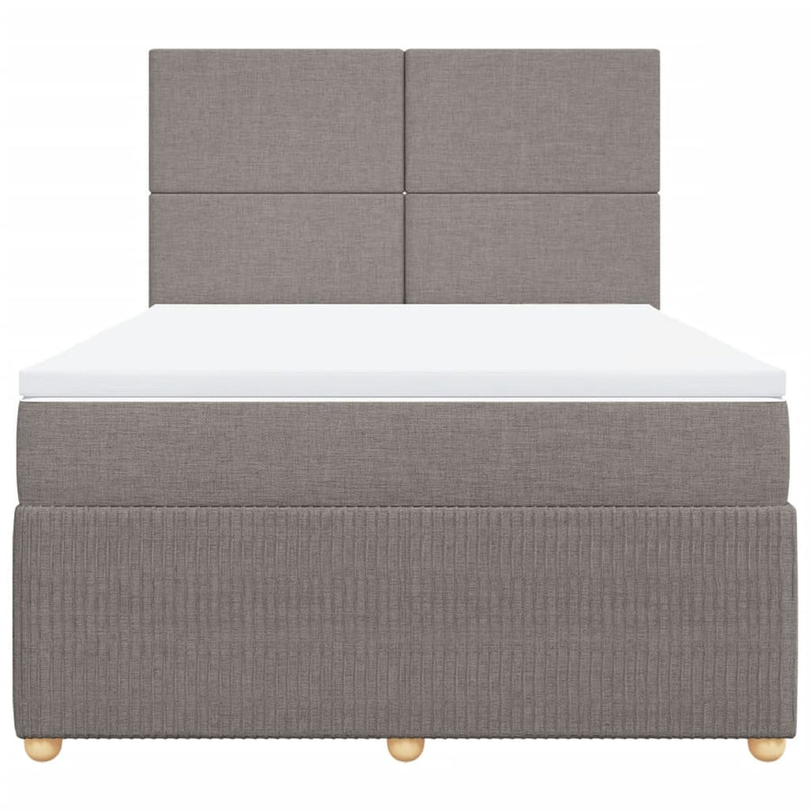 Boxspring met matras stof taupe 140x200 cm