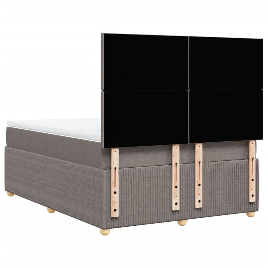 Boxspring met matras stof taupe 140x200 cm