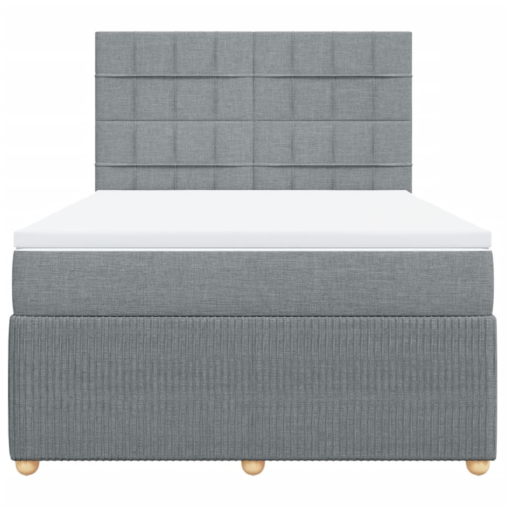 Boxspring met matras stof lichtgrijs 140x200 cm