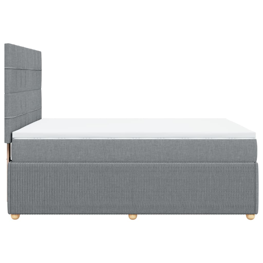 Boxspring met matras stof lichtgrijs 140x200 cm