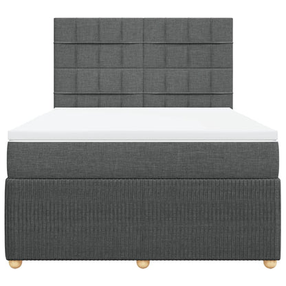 Boxspring met matras stof donkergrijs 140x200 cm