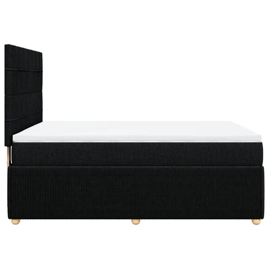 Boxspring met matras stof zwart 140x200 cm