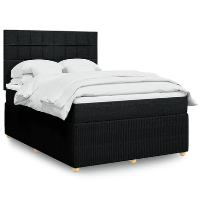 Boxspring met matras stof zwart 140x200 cm