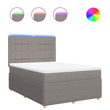 Boxspring met matras stof taupe 140x200 cm