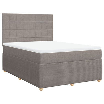 Boxspring met matras stof taupe 140x200 cm