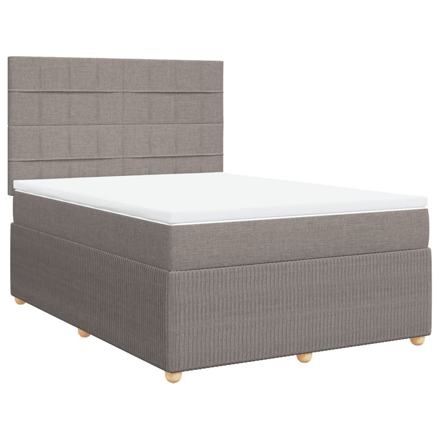 Boxspring met matras stof taupe 140x200 cm