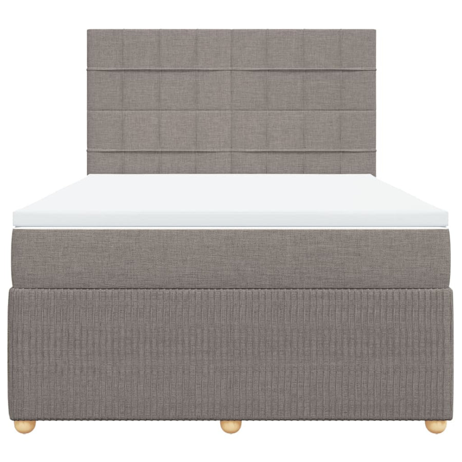 Boxspring met matras stof taupe 140x200 cm