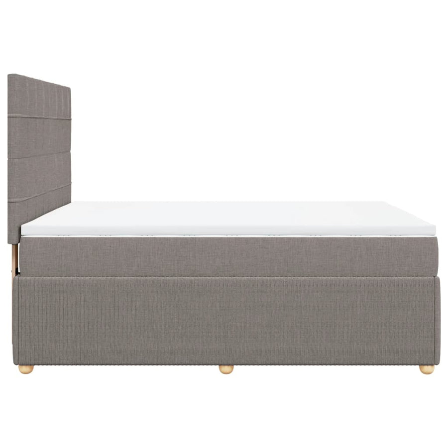Boxspring met matras stof taupe 140x200 cm