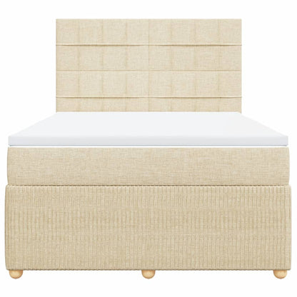 Boxspring met matras stof crèmekleurig 140x200 cm