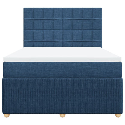 Boxspring met matras stof blauw 140x200 cm