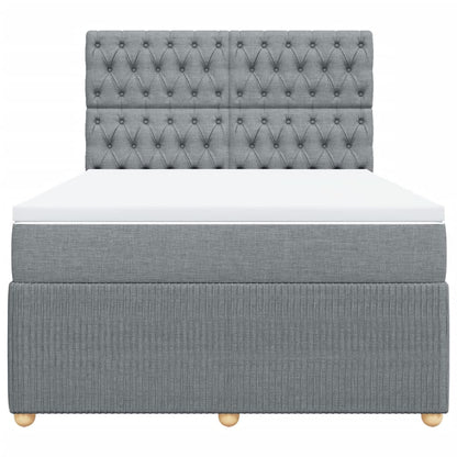 Boxspring met matras stof lichtgrijs 140x200 cm