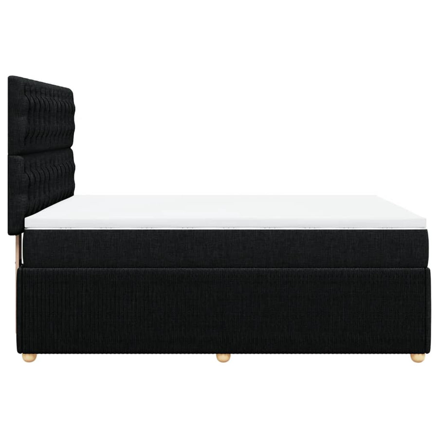 Boxspring met matras stof zwart 140x200 cm