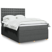 Boxspring 140x200 cm donkergrijs met pocketveringmatras