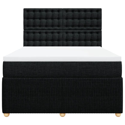 Boxspring met matras stof zwart 140x200 cm