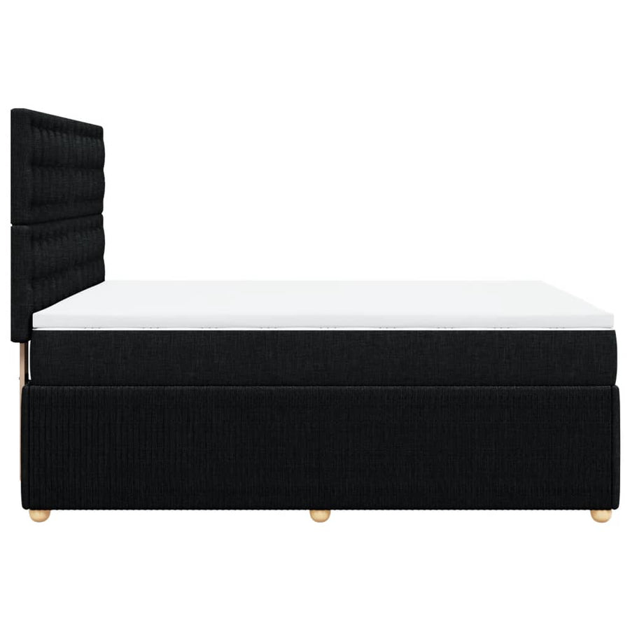 Boxspring met matras stof zwart 140x200 cm