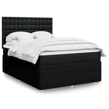 Boxspring met matras stof zwart 140x200 cm