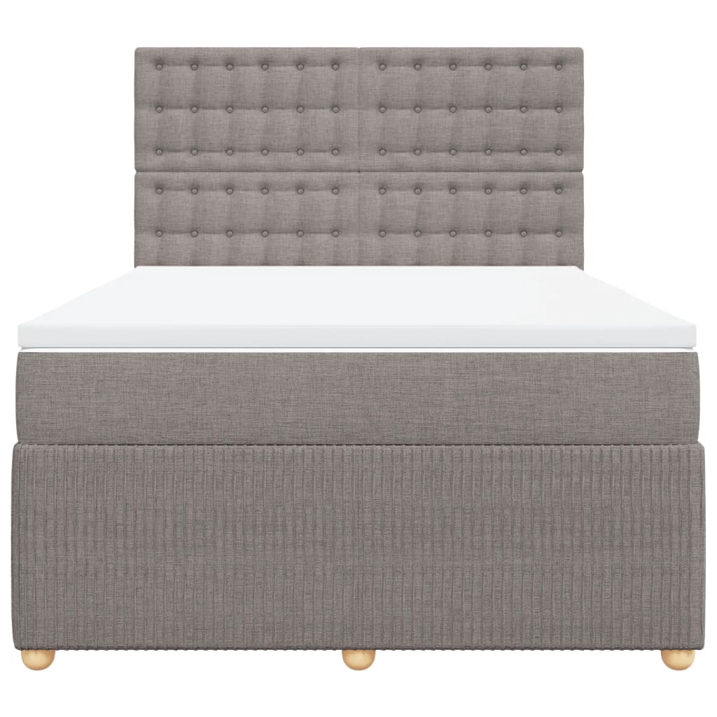 Boxspring met matras stof taupe 140x200 cm