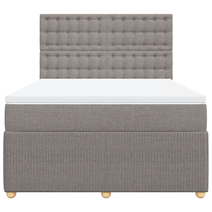 Boxspring met matras stof taupe 140x200 cm
