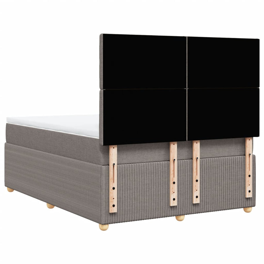 Boxspring met matras stof taupe 140x200 cm