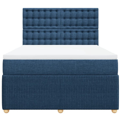 Boxspring met matras stof blauw 140x200 cm