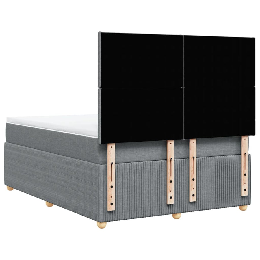 Boxspring met matras stof lichtgrijs 160x200 cm