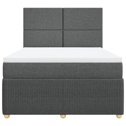 Boxspring met matras stof donkergrijs 160x200 cm