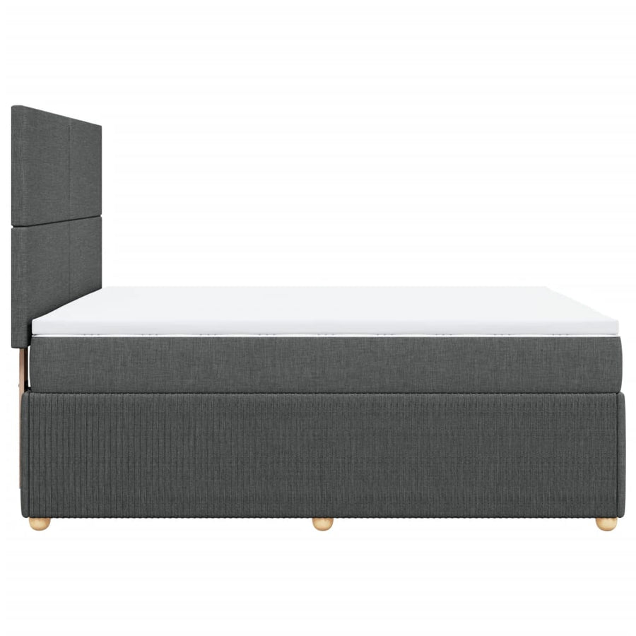 Boxspring met matras stof donkergrijs 160x200 cm