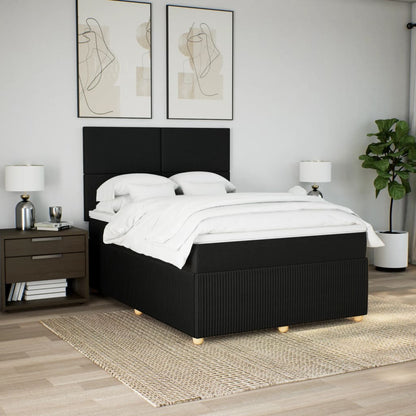 Boxspring met matras stof zwart 160x200 cm
