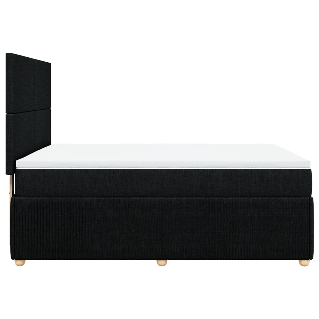 Boxspring met matras stof zwart 160x200 cm