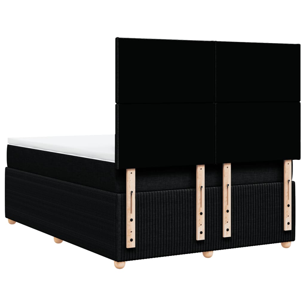 Boxspring met matras stof zwart 160x200 cm