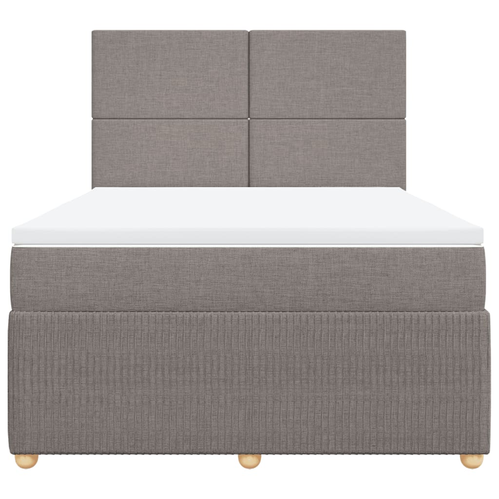 Boxspring met matras stof taupe 160x200 cm