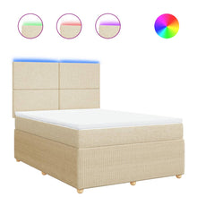 Boxspring met matras stof crèmekleurig 160x200 cm