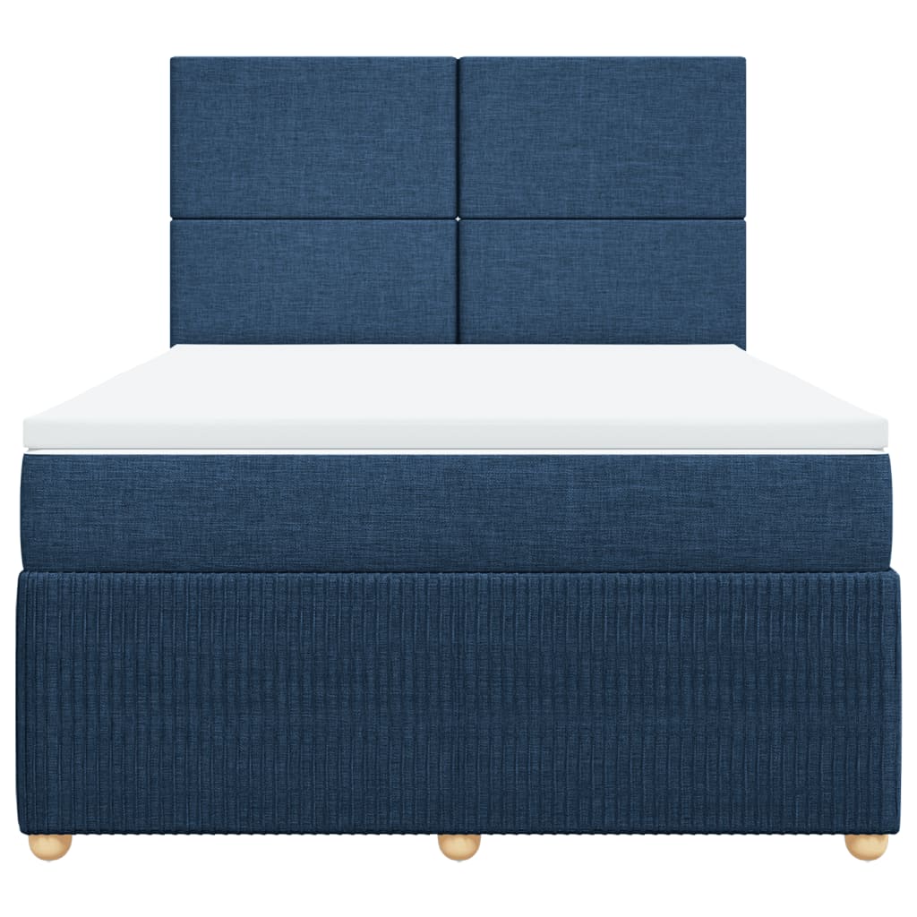 Boxspring met matras stof blauw 160x200 cm