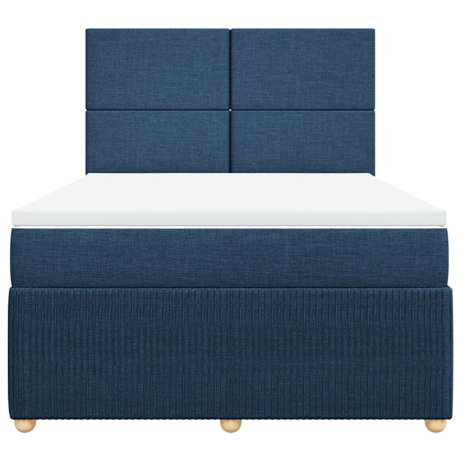 Boxspring met matras stof blauw 160x200 cm