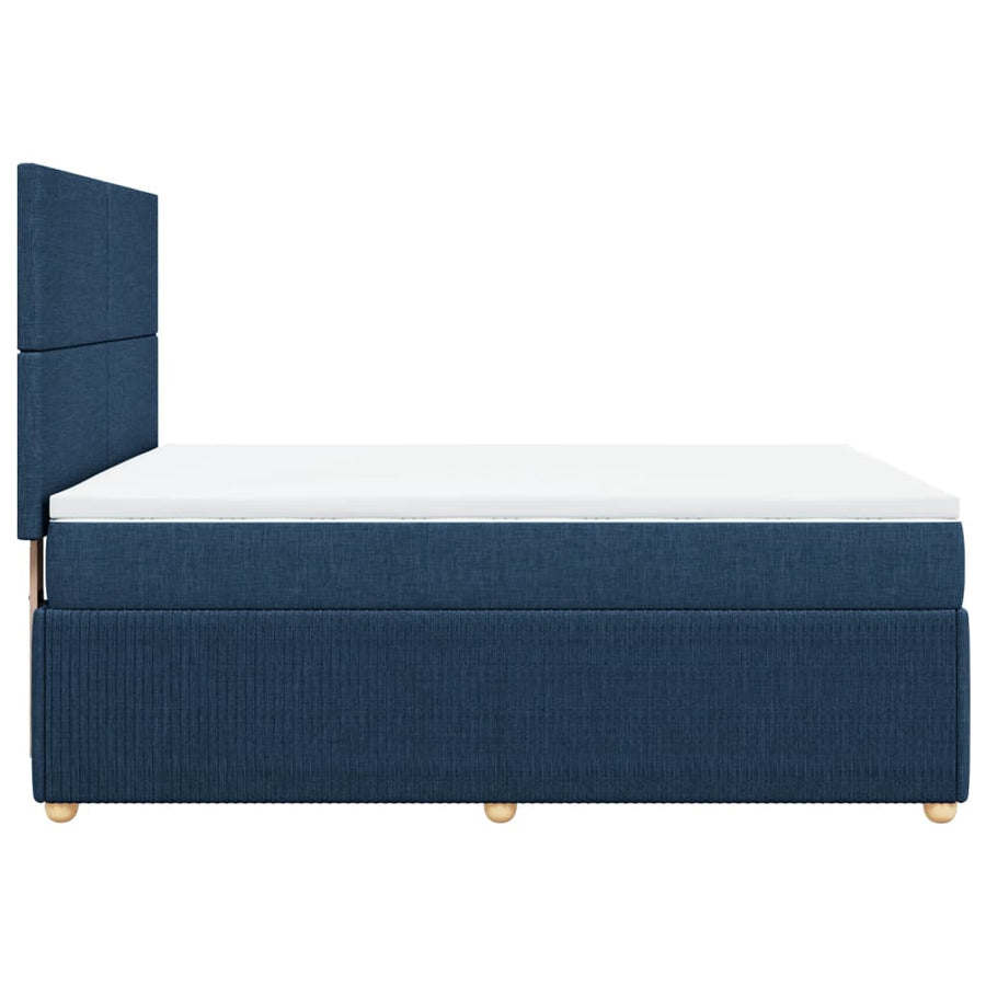 Boxspring met matras stof blauw 160x200 cm