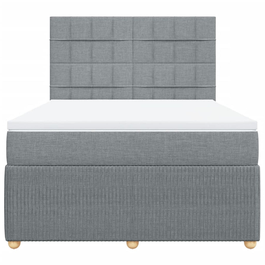 Boxspring met matras stof lichtgrijs 160x200 cm